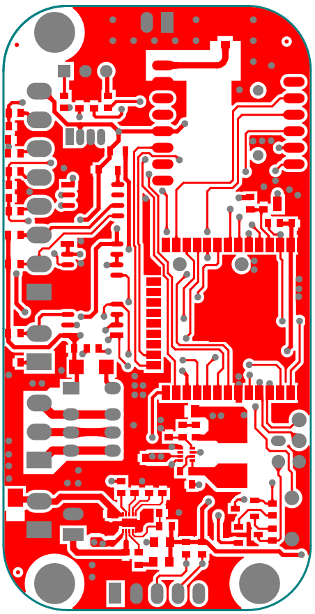 2D design layout for Dual-core 32-bit MCU with LoRa for Smart Agriculture