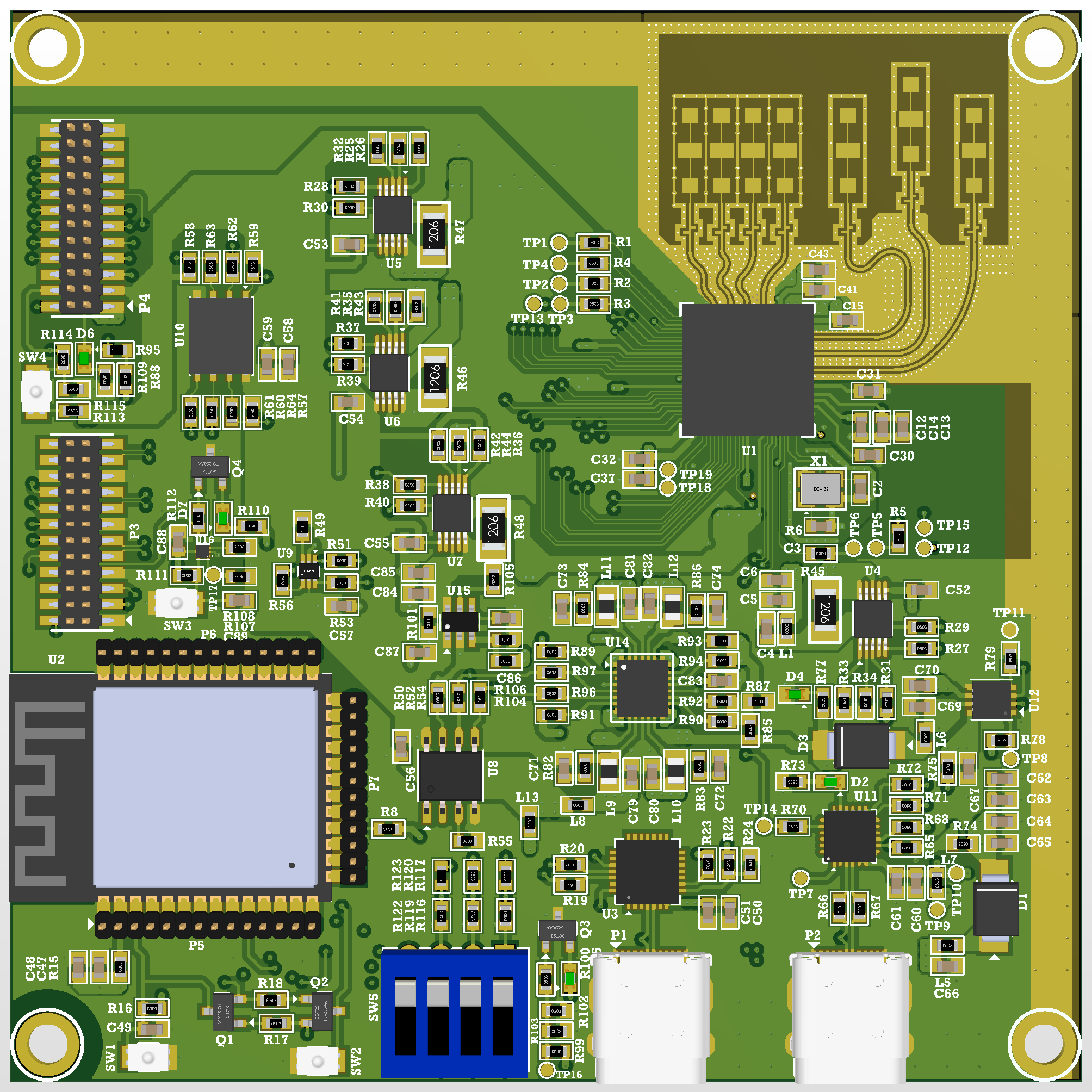 3D rendered board for IWR6843AGGABL mmWave Radar for Industrial Automation